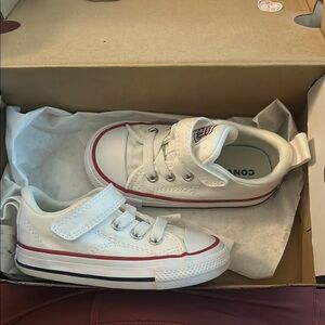Converse Kids White and Red Sneakers